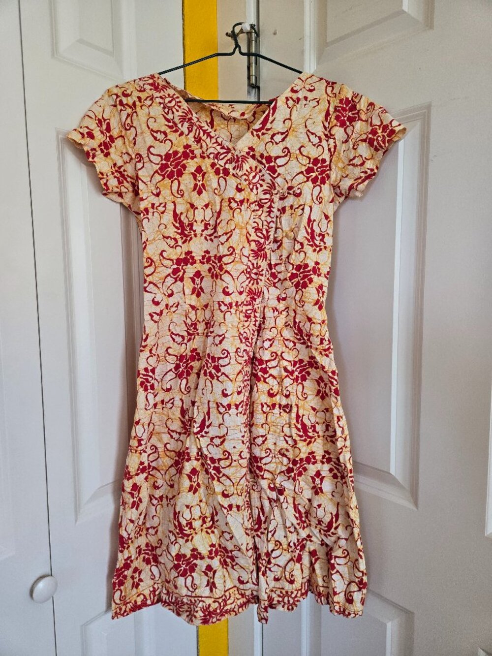 Batik floral button-up dress